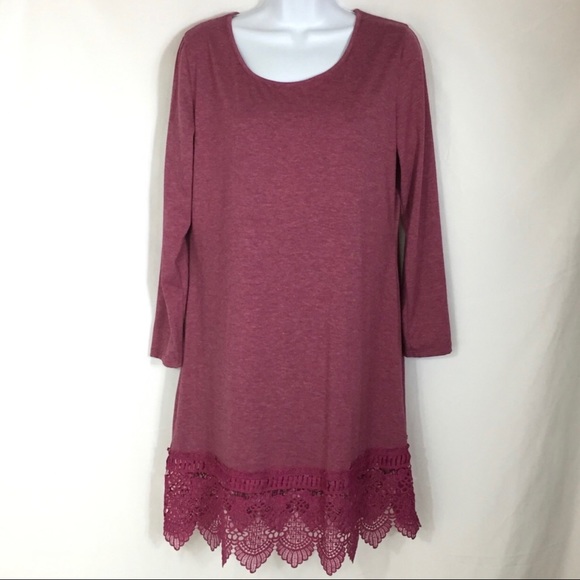 MIYANG Lace Bottom Pink Dress Size L - Picture 8 of 8